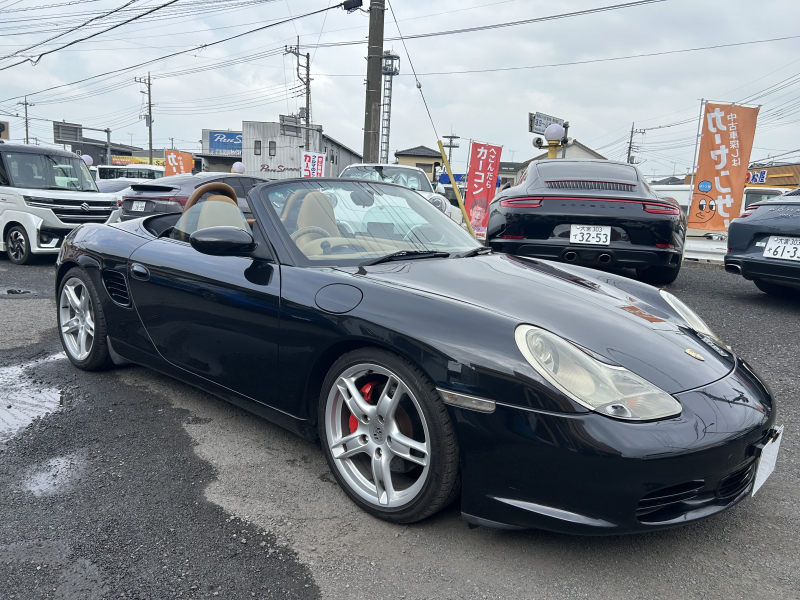 ポルシェ ボクスター(Type986) ボクスターS ティプトロニックS　右H　後期モデル　ハーフレザーシート　987ボクスターS純正18インチホイール　社外HDDナビ　地デジTV　バックカメラ