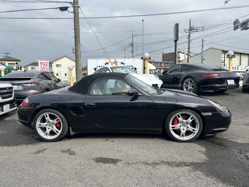ポルシェ ボクスター(Type986) ボクスターS ティプトロニックS　右H　後期モデル　ハーフレザーシート　987ボクスターS純正18インチホイール　社外HDDナビ　地デジTV　バックカメラ